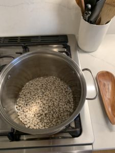 Sorted dried beans in a pot