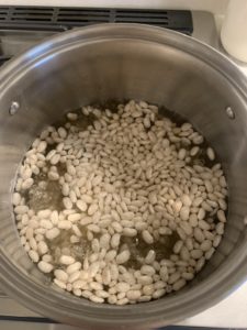 Soaking the dried beans